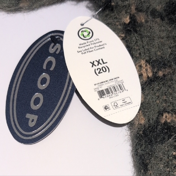 Scoop Women’s Pointelle Knit Cardigan Sweater - Blue/Grey Mix - Size XXL - Picture 6 of 7